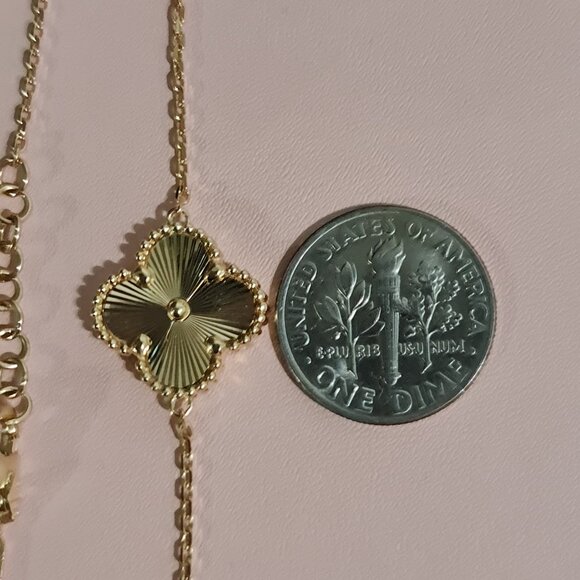 18k Gold Bracelet single clover charm - Part 1 - Picture 5 of 16